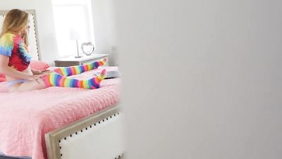 Blonde Teen Step Sister Lana Sharapova gets Caught and Fucked