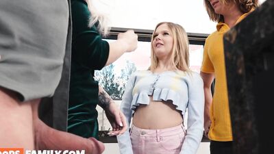 Cock hungry Coco Lovelock rides 2 giant cocks in taboo orgy with stepmom Kenzie Taylor - OopsFamily