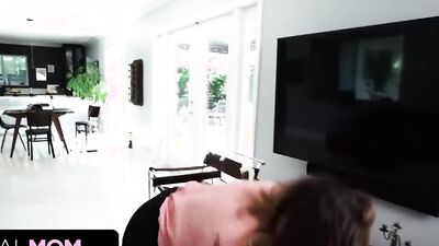 AnalMom - Tiny Milf In Kinky And Revealing Lingerie Receives Huge Anal Creampie From Her Stepson
