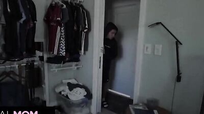 AnalMom - Tiny Milf In Kinky And Revealing Lingerie Receives Huge Anal Creampie From Her Stepson