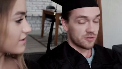 "If You Graduate I Will Let You Fuck Me" Stepsister Rides Me On Graduation Day (Kenzie Madison)