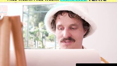 ADULT TIME - Slutty Chloe Surreal Gets Naked & Gives Sloppy BJ To Pervy Artist While Stepmom's Away!