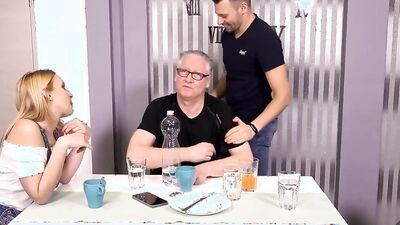 DADDY4K. Small-tittied girl wanted boyfriends stepdad and came to him (Lulu Love, Old Man)