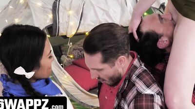 Jada Kai And Danni Rivers Seduce Their Stepdads For Money, Ending In A Hot Orgy