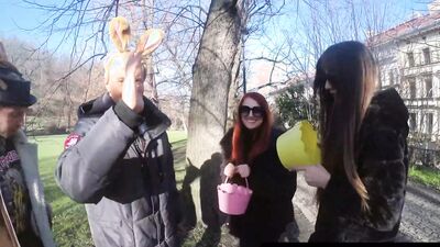 Katy Rose & Mia Trejsi Easter Egg Hunt Turns Into Double Pussy Penetration (dpp) Foursome