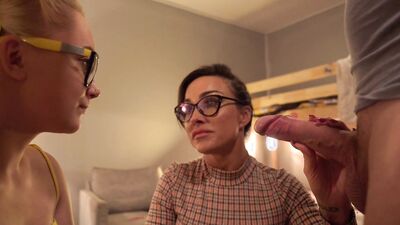 MILF teaches TEEN some tricks and sex tips with young student boyfriend - FAKEhub