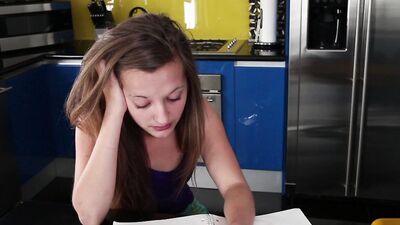 Stepdaddy Relieves All Her Stressful Homework Needs