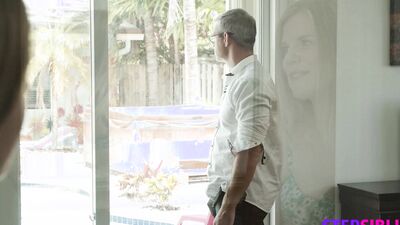Naughty Nikki Sweet teaches Stepdaddy he can perv on her pussy anytime he wants