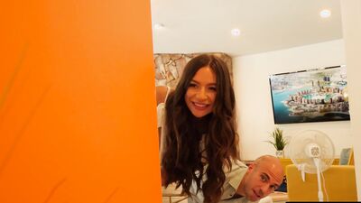 FACIAL4K Stepbro Spitroasts April Olsen With Her Man - April Olsen