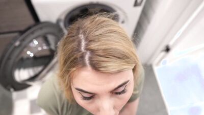 steo bro fucked step sister while she is inside of washing machine - creampie