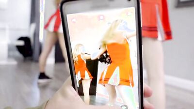 Cheerleading Stepsister And Bff Make Me Cum On Their Pom Poms (Mackenzie Moss, Nikki Peach)