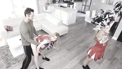 Cheerleading Stepsister And Bff Make Me Cum On Their Pom Poms (Mackenzie Moss, Nikki Peach)