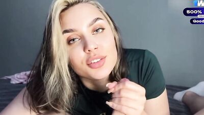 Sultry Stepsister Services Brother's Cock, Talented Suck Off POV
