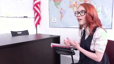 Nerdy Red Head Sis Fucks Step Brother In Class Room! (Dolly Little)