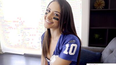 Horny Football Lover Avi Love Gets Her Hairy Pussy Tackled & Fucked Hard by Stepbro