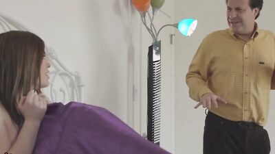 FAMILY HOOK UPS - Veronica Valentine Offers Her Mouth To Keep Her Stepfather Quiet About Her Grades