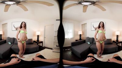 FORBVR - Your Stepsister Can't Resist But To Play Around With Your Cock A Little Bit
