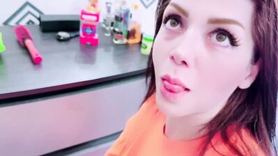 Cum on her face after a hard sext-stepmother