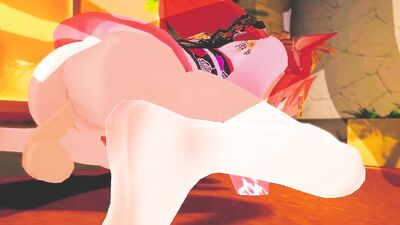 Yae Miko Cums 10 times straight from Stepbrother's Cock - Genshin Impact
