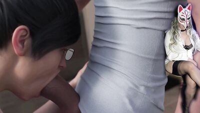 Golden Boy - Stepmom Deepthroating in the toilet