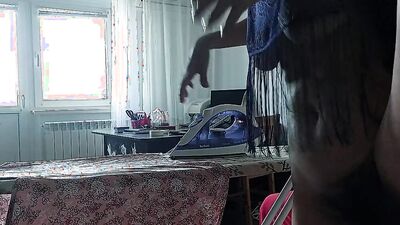 Sexy brunette mom, big ass. Hot Latina with hairy pussy, big tits, big nipples