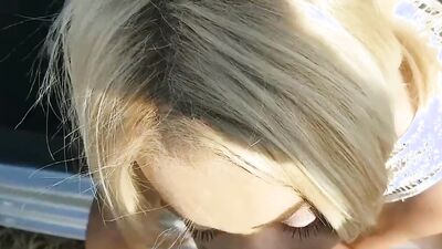 Gorgeous Blonde sex car- Public sex with a stranger