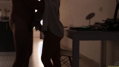 OliviaAndOliver's artful sex session in the kitchen with a hot swallow cum finale