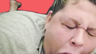 Step sister trades for rent & begs for a big black dick in her mouth