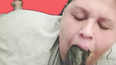 Step sister trades for rent & begs for a big black dick in her mouth