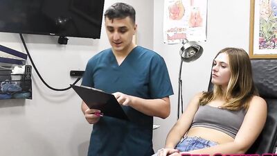 Channy Crossfire's Yearly Dental Exa in Close-Up Action