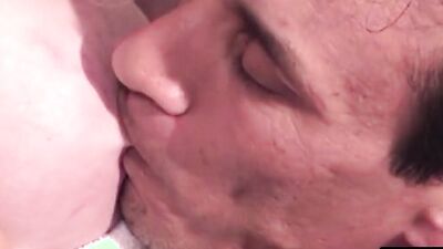Naughty MILF seduces her neighbor and gives him a hot blowjob in doggie style