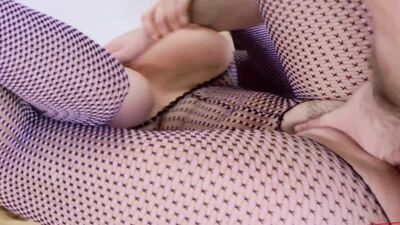 Krissy Lynn's juicy butt gets a surprise from a horny stud