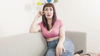 Melody Mynx teases and fucks you with her big tits and hairy pussy in POV