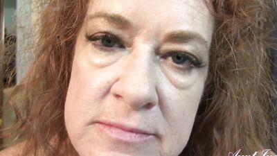 Watch your step-aunt Ms. Ginger Catches you masturbating in POV with her hot MILF red head skills