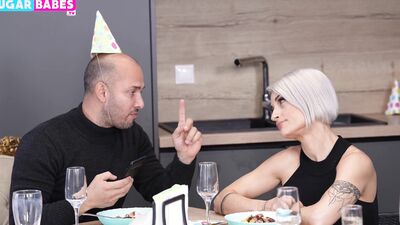 Petite step-siblings Sakis Dermatis & Christy White get naughty in a New Year's Eve doggy-style frenzy