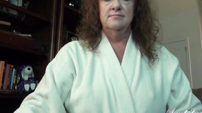 Your Horny Step-Aunt, Mrs. Ginger, gives you a POV blowjob like a pro