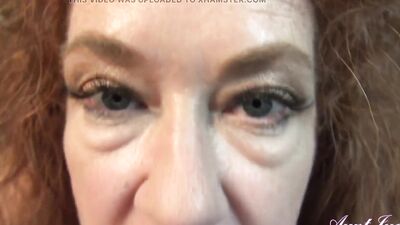 Your Horny Step-Aunt, Mrs. Ginger, gives you a POV blowjob like a pro