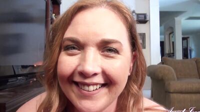 Step-Aunt Denise Sucks Your Cock Before Your Date: POV Blowjob with Busty MILF