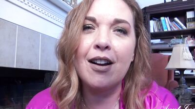 Redhead Step-Aunt Denise Gives You a POV Handjob with Her Big Tits & Hot Body