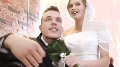Stacy Cruz gets her ass pounded hard by George Uhl's friend while husband watches in Wedding Dress