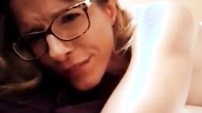 Cory's stepmom gets her tight pussy drilled while stuck in the car
