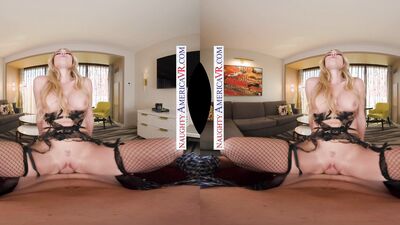 Sarah Taylor's petite frame takes on a massive dick in POV lingerie porn