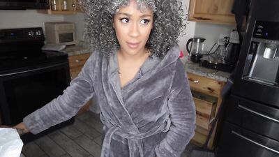 Ariana Aimes enjoys solo play with her ebony milf pussy