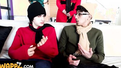 Stepmoms Bunny Madison & Mona Azar get naughty with their stepson's friend & their big dicks