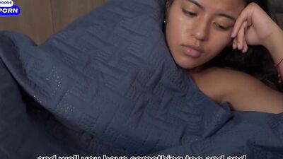 Step sister dominates and squirts while young chick gets double penetrated!
