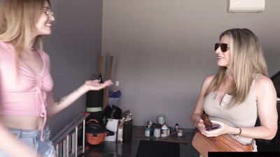 Lucy Foxx joins her stepdaughter's BFF & fucks her hard in POV anal action