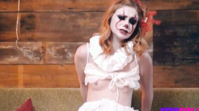 Scarlet Skies & Codey Steele get kinky with stepbro in cosplay lingerie & deepthroating