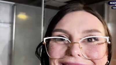 Stepmom Eva Soda gets caught in shower & creampied in POV action!