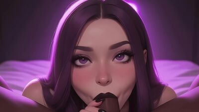StepSister Cute Gothic enjoys virtual BBC in her mouth - POV virtual sex with stepbrother