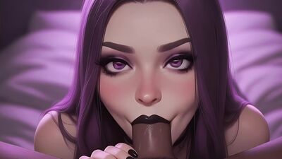 StepSister Cute Gothic enjoys virtual BBC in her mouth - POV virtual sex with stepbrother